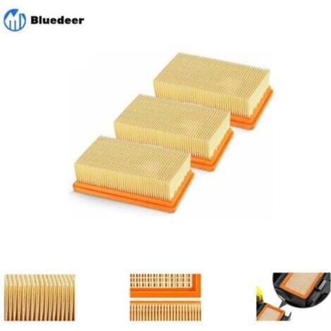 3er-Pack Ersatz-Flachplisseefilter für Kärcher Nass-Trockensauger MV4, MV5, MV6, WD4, WD5, WD6, WD4P, WD5P, WD6P – Ersetzt 2863-005.0 (1/3)