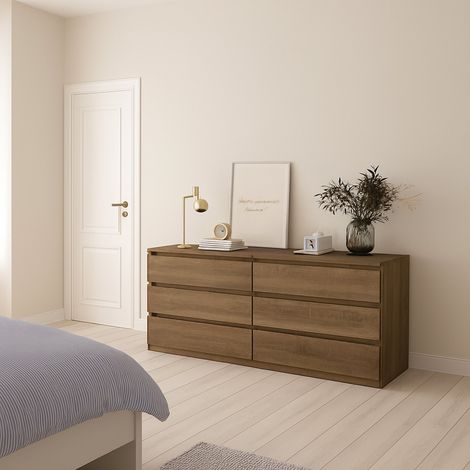 Dmora - Credenza Victoire, Buffet da soggiorno, Madia da salotto, Dispensa da cucina, 154x50 h68 cm, Rovere (1/5)