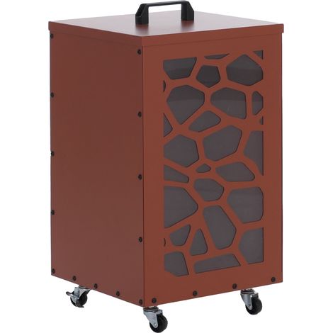 [NUNCA USADO] Contenedor de pellets HHG-260 con estructura alveolar, caja de almacenamiento para pellets, ideal por ejemplo para pienso para animales, con ruedas, 64 x 36 x 36 cm, color cobre (1/5)
