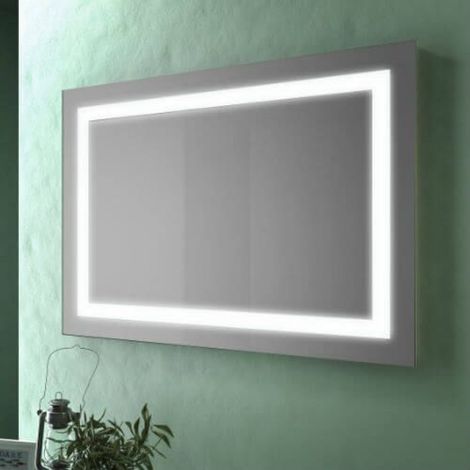 Specchio filo lucido 120x70 cm con cornice a LED Specchio ed antifog