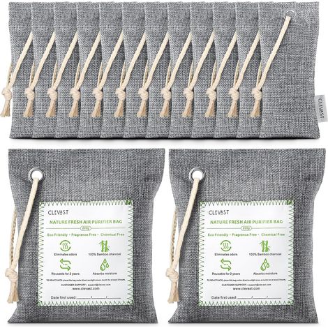 Lot de purifiants d'air en charbon de bambou 50g12+200g2,purificateur activé pour placard, chaussure, grande pièce, assainisseur d'air de voiture (1/5)