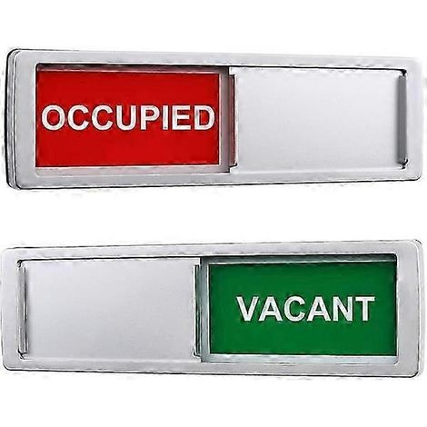 Panneau de confidentialité « Libre/Occupé » - Indicateur de porte coulissante - 18 cm x 5 cm - Argent (1/5)