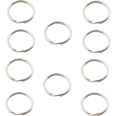 Llaveros, 10 piezas, llaveros de acero inoxidable, llaveros redondos, para bricolaje, llaves de coche, hogar.