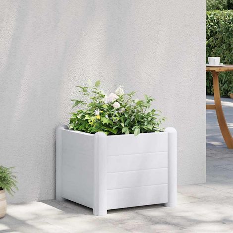 Garten-Hochbeet PP Weiß 43x43x35 cm