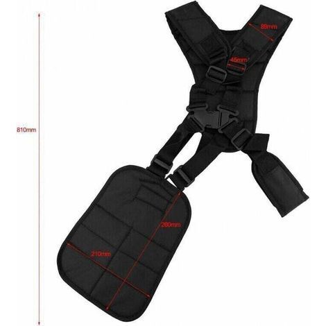 Harnais de sécurité rembourré pour débroussailleuse – Sangle ajustable – Nylon noir pour confort optimal – Réduction des tremblements (1/3)