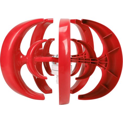 Éolienne 800W 5 pales Générateur AC Moteur Solaire Système Lanterne Double Couche Rouge 12V (1/5)