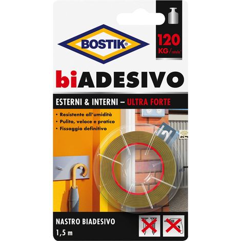 NASTRO BIADESIVO IN SCHIUMA PER ESTERNI/INTERNI mm. 19 x 1,5 mt- 6 pezzi  - BOSTIK