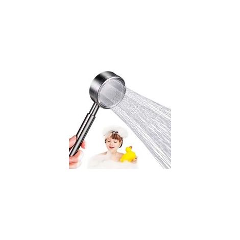 Pommeau de douche à économie d'eau, surpresseur, douchette à main haute pression, pommeau de douche filtrant en acier inoxydable 304, économie d'eau pour le bain et le spa (1/3)