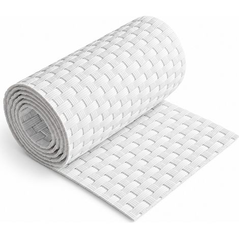 Frangivista in polyrattan per balconi e recinzioni, strisce e rotoli Striscia 255 × 19 cm – Bianco