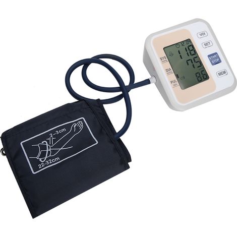 Tensiomètre numérique LCD domestique précis pour le bras, couleur or, avec fonction vocale (1/5)