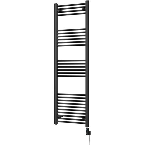 Zennor - Black Electric Towel Rail H1600mm x W500mm Straight 600w Thermostatic WIFI (1/3)