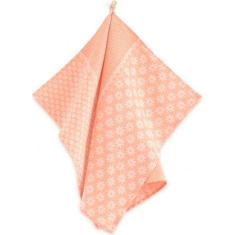 Paño de cocina 50x70 Zwoltex Salmon Primula con flores (1/2)