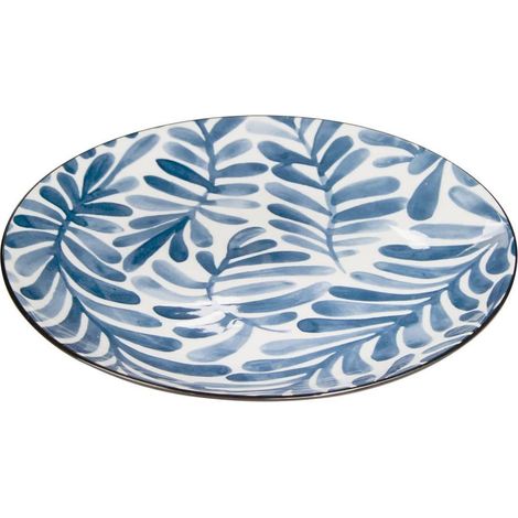 Lot de 6 Assiettes à Dessert "Umami Feuille" 19cm Bleu