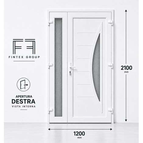 Fintex Porta d'ingresso IN PVC 2 ANTE M.5 1200x2100 APERTURA TIRARE A DESTRA VISTA INTERNA - CONSEGNA IN 30 GIORNI (1/3)
