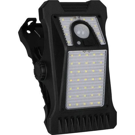 (lightD) Nouvelle lampe solaire LED de jardin extérieur à pince étanche avec détecteur de mouvement, lampe de camping rechargeable compatible avec la décoration murale paysagère (1/5)