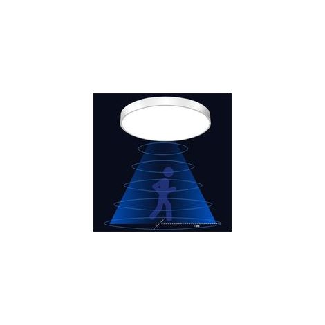 Lámpara de techo LED con detector de movimiento, sensor de luz natural, forma redonda, fácil de instalar en balcón, garaje, pasillo, entrada exterior, iluminación blanca cálida para escaleras.