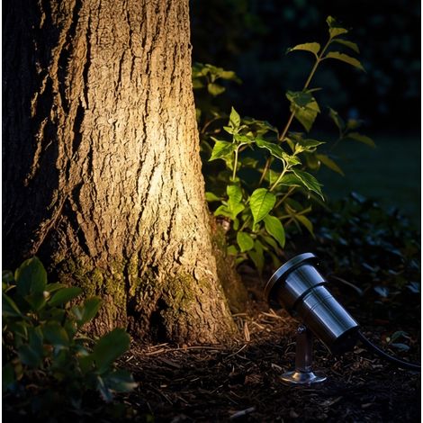 LedsC4 Helio - LED-Strahler LED 8W und 333lm. Durchmesser 10cm. Gehäuse aus Stahl. Außenbereich IP66. Farbe Silber