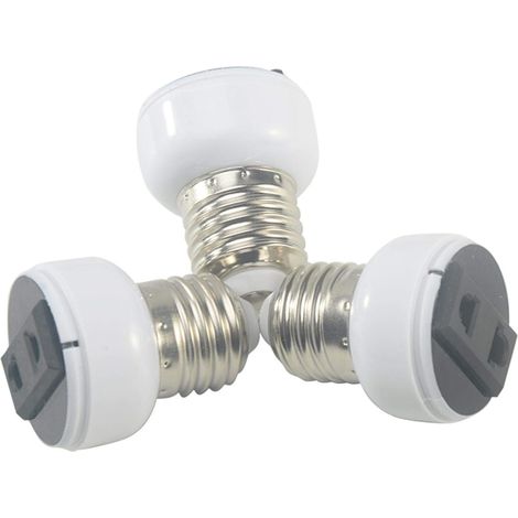 E27 Bulb Socket E27, E27 Socket Adapter, Lamp Socket Accessory, White ABS, Lamp Socket
