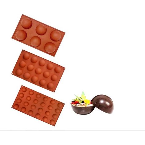 Mini-Silikonformen Cupcake-Förmchen 6 15 24 Mulden 4-teiliges Set Halbrunde Silikon-Cupcake-Förmchen für Schokolade ideal für die Herstellung von (1/2)