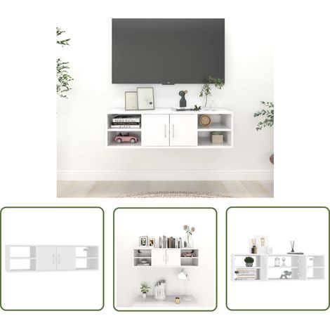 INLIFE Étagère murale Blanc 102x30x29 cm Aggloméré (1/5)