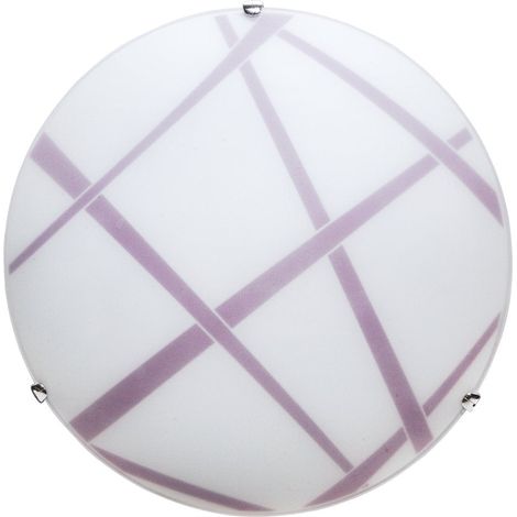 Plafoniera 2xE27 Ganci Cromo Vetro Lastra Bianco-Viola E-Energy Dario (1/4)