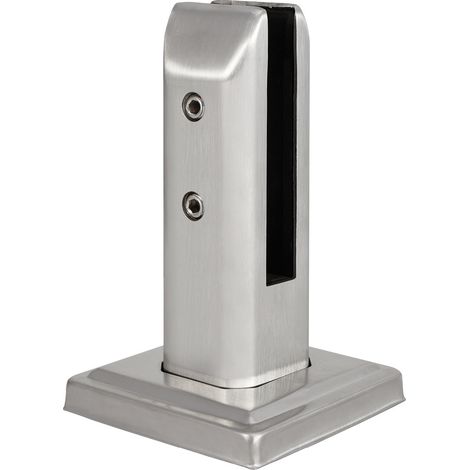 Lntyq Quadratische Glasklemmen für 10–12 mm Geländer aus gehärtetem Glas, Glasmontageklemme, 3 mm Dicke, für Balkon, Garten, Pool, Treppe, Silber