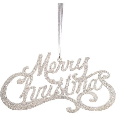 10 adornos navideños, colgantes acrílicos, letras y copos de nieve, decoraciones colgantes para el árbol y el hogar. (1/5)
