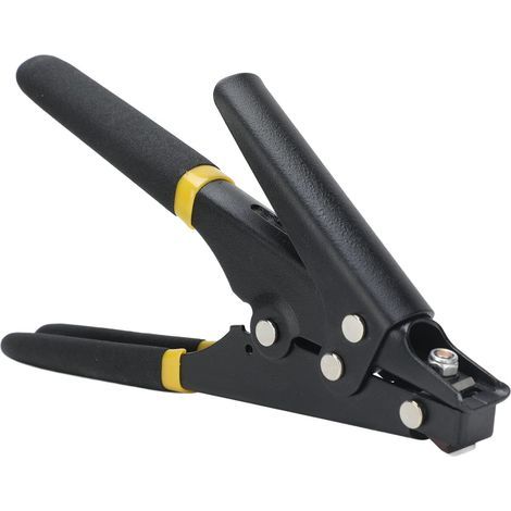 Pince à serrage réglable pour colliers de serrage en nylon, pour la fixation et la coupe, travaux électriques, construction (noir)