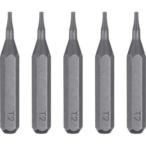 5pcs T2 Embout de Tournevis Torx 5/32" Tige Hexagonale 28mm Longueur Acier S2 Magnétique Tête Étoilée à 6 Pans pour Tournevis Manuels Électriques Réparation de Précision (1/5)