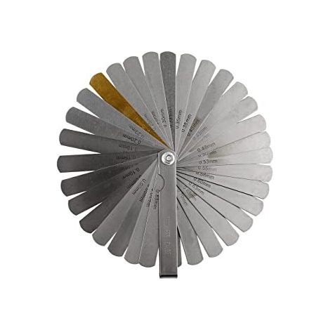 Dunnet Tools 32 Blade Feeler Gauges 0.04 To 0.88mm Spark Plug Measure Gap Tool Set Durable Stainless Steel Gap Tool Mechanics Spark Plug Tool Gauges Metric Thickness Gauge Hand Tool (1/5)