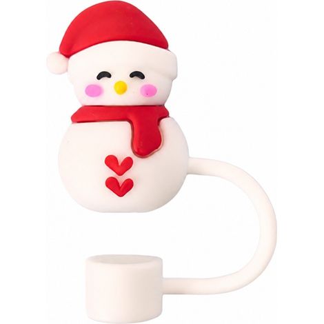 Housse de chapeau de paille de Noël pour Coupe Stanley, bonhomme de neige, renne, Père Noël, dessin animé mignon, chapeau de paille bonhomme de neige de 10 mm