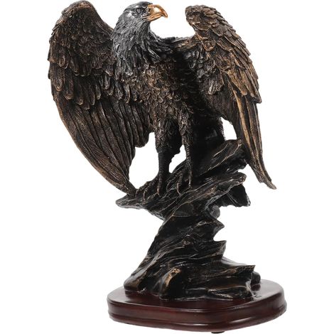Décoration De Jardin Aigle Résine Statue Oiseau De Bureau Ornements De Pelouse (1/5)