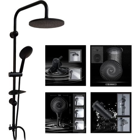 Trade Shop - COLONNA DOCCIA SALISCENDS ALTEZZLE SET COMPY SOFFIONE DOCCETTA NERO - (1/5)