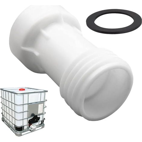 Accessoires de réservoir IBC, adaptateur S60 x 6 IBC, rallonge, espaceur, filetage grossier, conteneur IBC, réservoir d'eau 1000 l, accessoire avec joint en PVC pour réservoir d'eau de pluie (1/5)