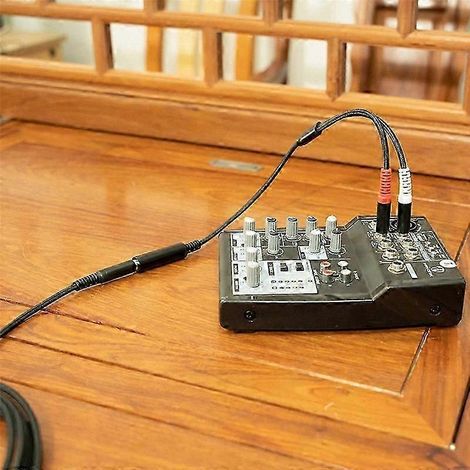 Câble adaptateur répartiteur audio en Y stéréo femelle 6,35 mm (1/4 pouce) vers double mono mâle 6,35 mm (1/5)