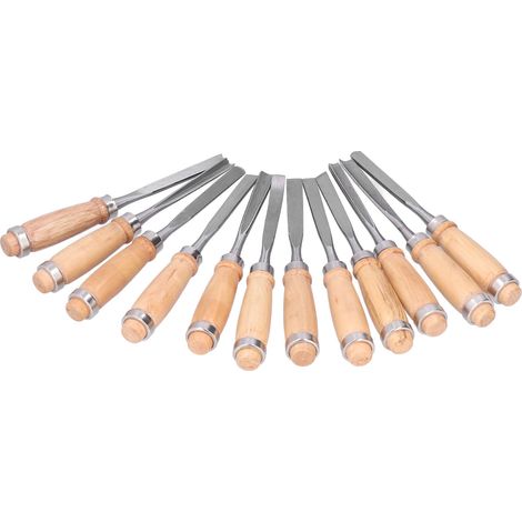 12-teiliges Set Drechselmeißel, Holznuten-Abstechwerkzeuge, Holzbearbeitungs-Schnitzzubehör, 8 Zoll (1/5)