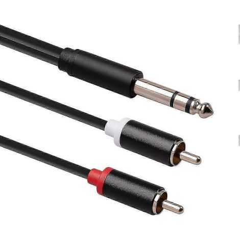 Câble répartiteur en Y pour prise auxiliaire audio 6,35 mm (compatible avec amplificateurs et lecteurs DVD audio) (1/5)