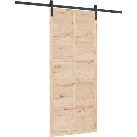 Maison Exclusive - Schiebetür Natur 100 x 208 cm Massives Kiefern