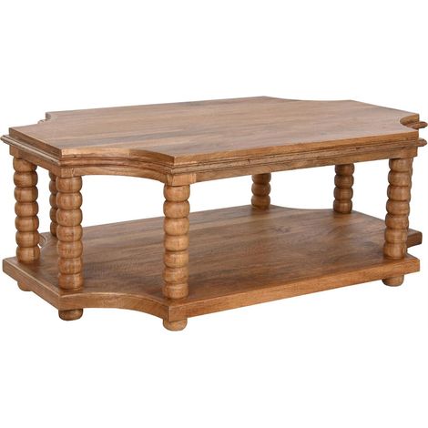 Table basse mango design élégant pour salon moderne - Blanc roto effet naturel (1/5)