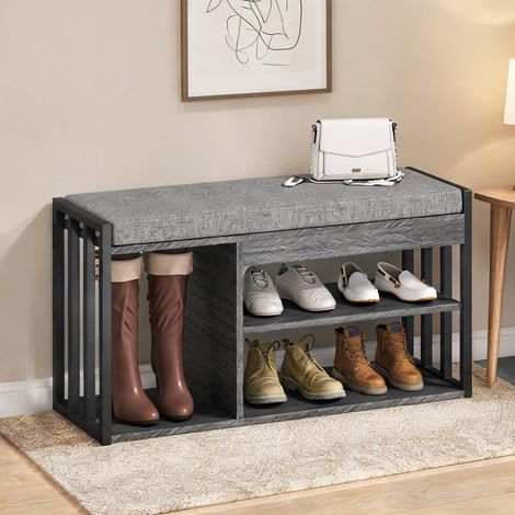 Console coloris gris en panneau de particules 86 x 30 x 45,4 cm (1/5)