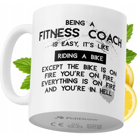 Lustige Kaffeetasse mit witzigem Textdesign für Fitnesstrainer – ideal für Geburtstage, Namenstage und Feiertage. Hochwertige Tasse für besondere Anlässe, ob im Büro oder zu Hause. Farbe: Weiß, 330 ml