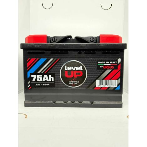 Level UP Batteria Auto 75Ah - Potente e Affidabile, Spunto 680A - Tecnologia Ca/Ca