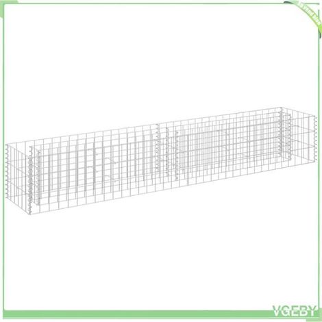 Lit surélevé à gabion - FAFEICY - 145633 - Acier galvanisé - 180x30x30 cm - Maille 10x5 cm (1/5)