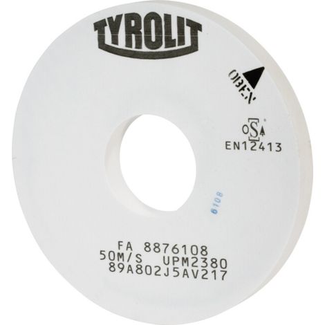 TYROLIT Meule de précision pour rectification cylindrique e x térieure D x T x H (mm), 400 x 40 x 127, Type : A80, 594345 A80