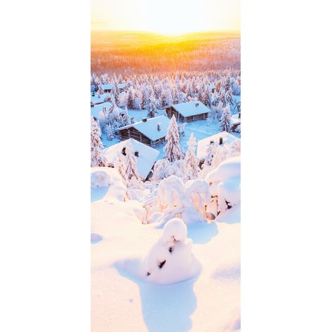 Tableau sur verre synthétique paysage enneige 65x145 cm - Impression sur Verre synthétique - Image HD imprimée sur Verre synthétique - Tableau mural décoratif - Fabriqué en France (1/5)