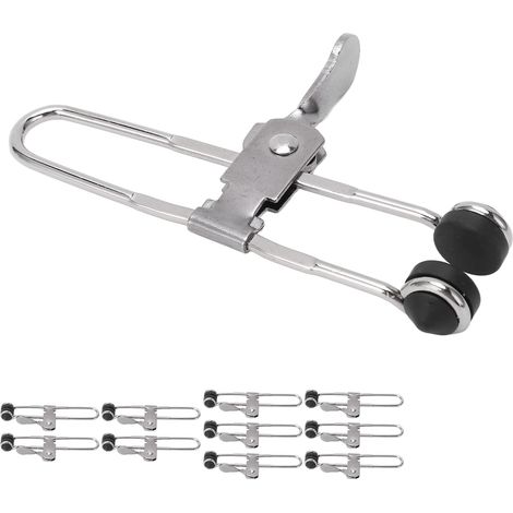 Lot de 10 pinces de fixation multifonctions en acier inoxydable pour grilles à levier (1/5)