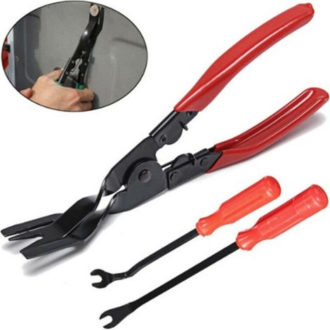 Three-piece rivet and clip removal tool kit (red) (1/5)