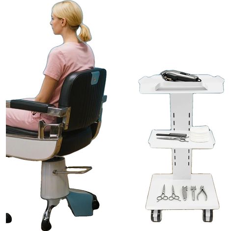 Carrello mobile, struttura in acciaio e PVC, dimensioni complessive 413677 cm, 3 ripiani, capacità di carico 100 kg, 4 ruote universali (1/5)