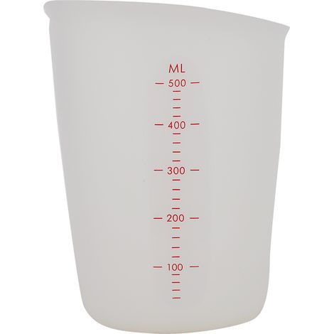 Gobelet doseur souple en silicone transparent 500ml, tasse à lait visuelle semi-perméable