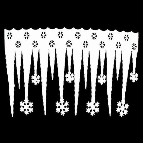 Décorations de Noël intérieures en mousse, glaçons et flocons de neige, colonnes de neige blanche, ornements pour fenêtres et murs.